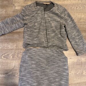 Philosophy Gray and Black Midi Skirt Set